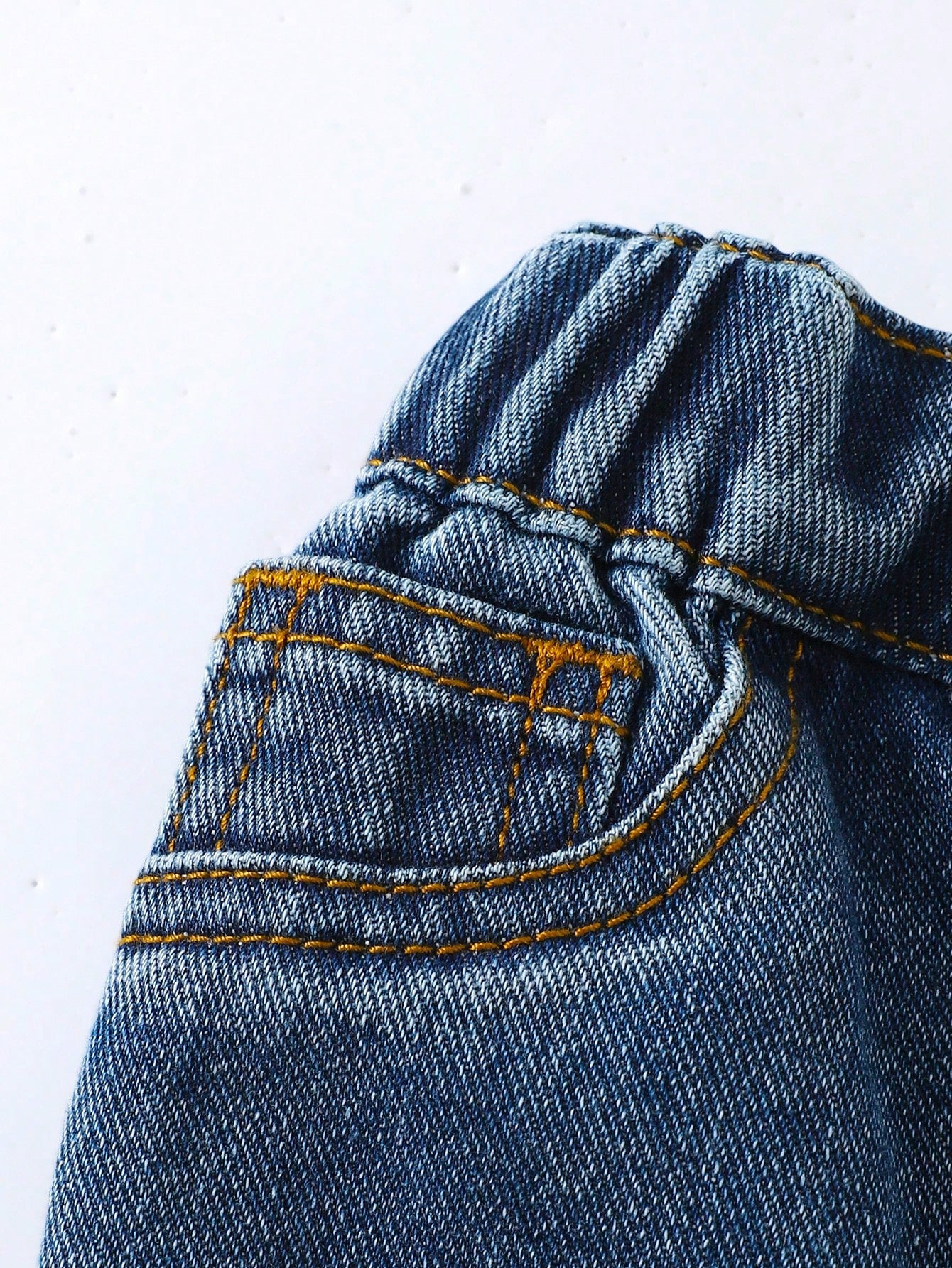 Baby Girls Slanted Waist Distressed Denim Tapered Pants, Little Girl Casual Y2k Fashion Blue Comfortable Denim Fabric, Elastic Waistband Summer,Soft