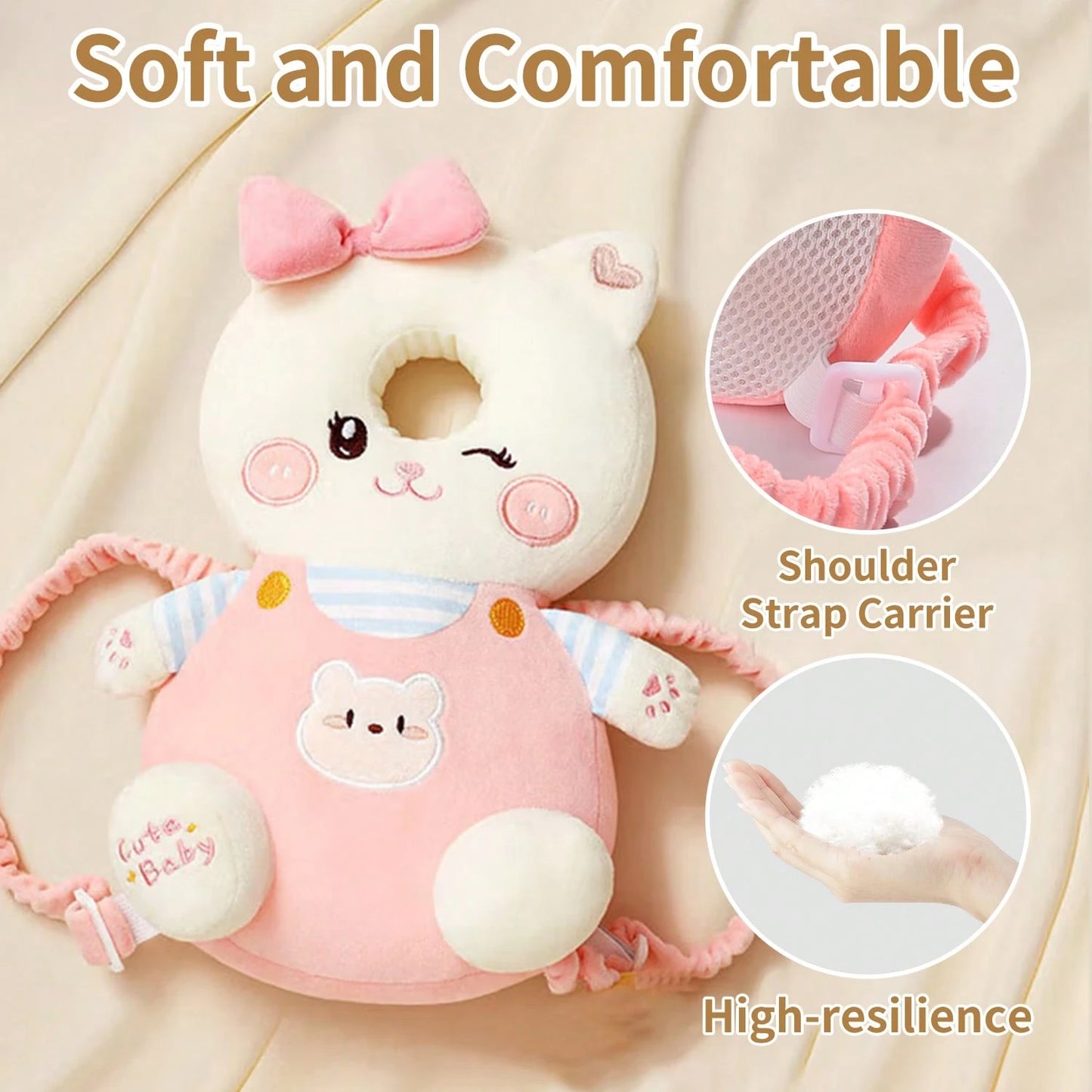 Baby Head Protector Pad Safety Pad For Walking & Crawling,Toddlers Head Safety Adjustable Back-Pack