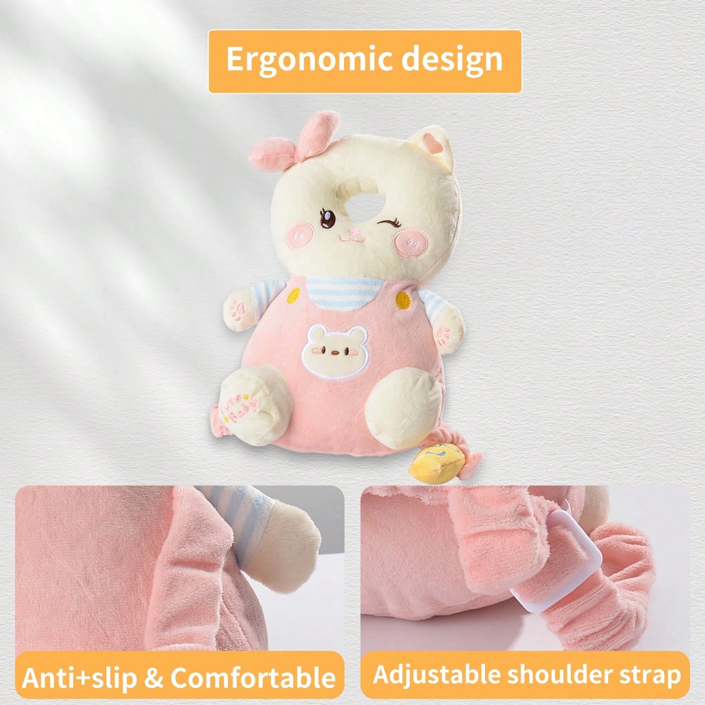 Baby Head Protector Pad Safety Pad For Walking & Crawling,Toddlers Head Safety Adjustable Back-Pack
