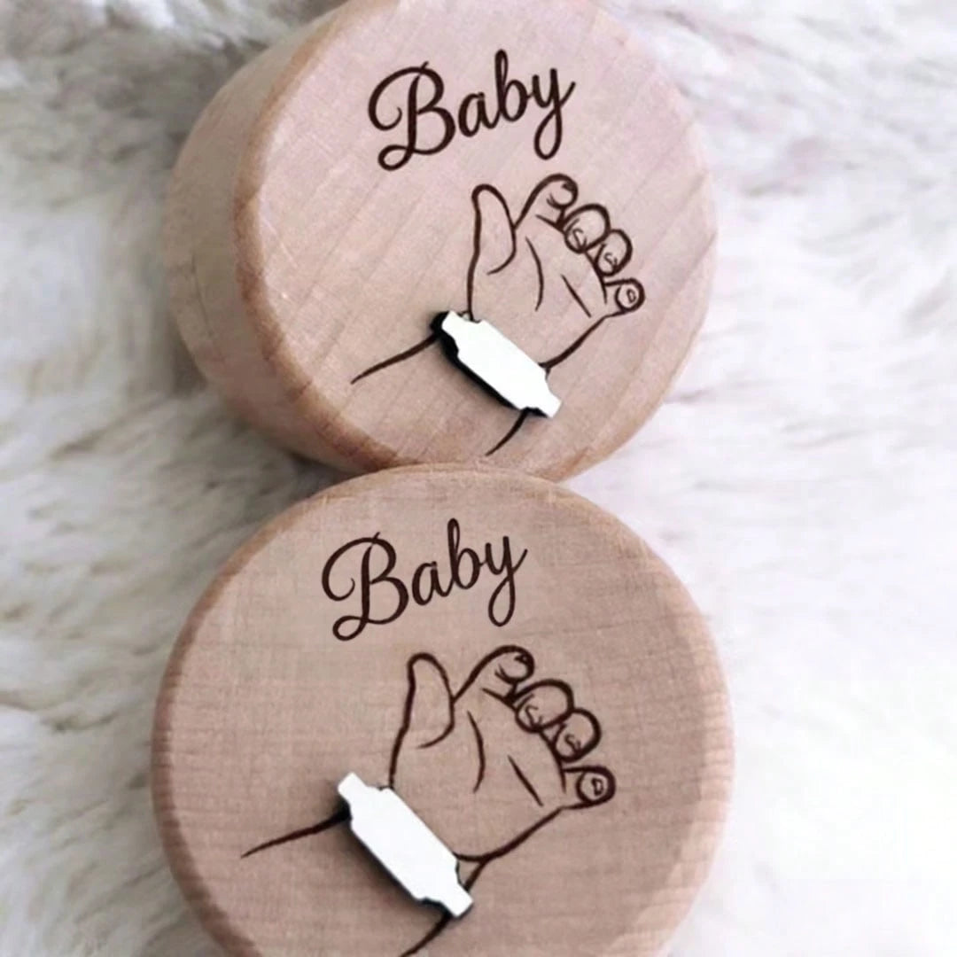 Baby Hospital Bracelet Keepsake Box Wooden Baby Birth Commemorative Bracelet Box, Christening Gift Or Champagne Color Suitable For Baby Shower Party And Christening, Baby Announcement, Baby Essentials