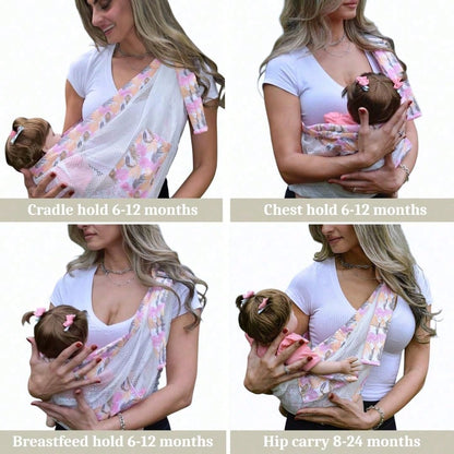Baby Sling Carrier, 28-40 Lbs – Baby Travel Essential, Adjustable Mesh Sling With Secure Safety Buckle & Comfortable Hold With One Hand Support