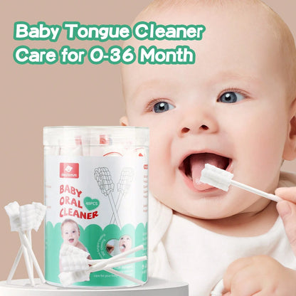 Baby Tongue Cleaner, Newborn Toothbrush, Disposable Infant Toothbrush Clean Mouth,Gauze Gum Cleaner Oral Cleaning Stick Dental Care For 0-36 Month