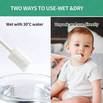 Baby Tongue Cleaner, Newborn Toothbrush, Disposable Infant Toothbrush Clean Mouth,Gauze Gum Cleaner Oral Cleaning Stick Dental Care For 0-36 Month