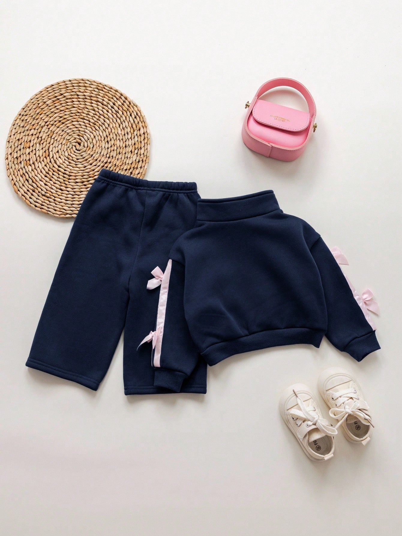 Babygirl Cute Versatile Gray Bow Collar Sweatshirt Set, Autumn/Winter Autumn And Winter Two Pieces Suit Baby Girl Winter Clothes Baby Girls Sets Baby Girl Tracksuit Girls Two Pieces Set Two Piec