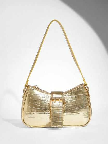BAE Crocodile Grain Shoulder Bag, Suitable For Women's Daily Use And Gifts, Animal Print Women Bag
