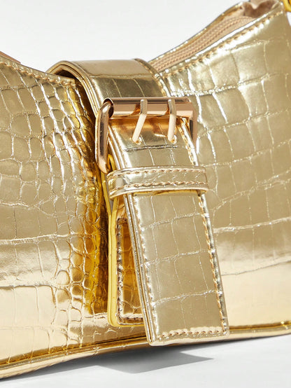 BAE Crocodile Grain Shoulder Bag, Suitable For Women's Daily Use And Gifts, Animal Print Women Bag