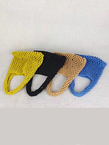 BAILEE Fashionable Colorful Polyester Yarn Hand-Woven Pattern Handbag With Ocean Pendant, Suitable For Vacation