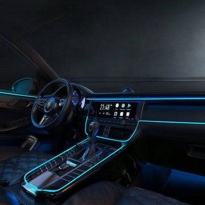 Balabaxer Car Interior EL Wire Ambient Light, 9FT/16FT/32FT USB 5V Flexible Neon Strip With Fuse Protection, Multi-Color Mood Lighting For Dashboard, Footwell, Cup Holder, Truck, SUV, PC Gaming Setup