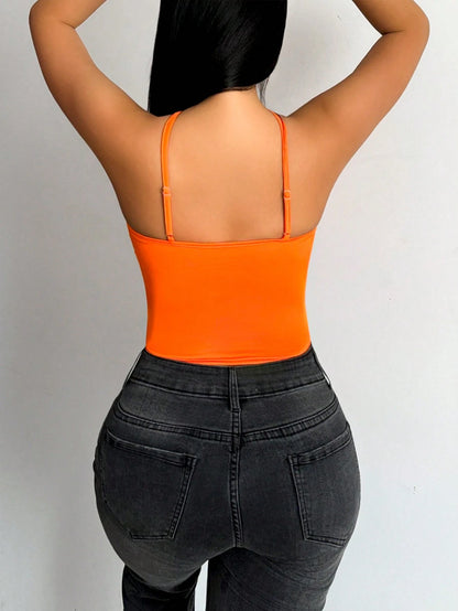 BamGleam Solid Color Slim Fit Halter Top