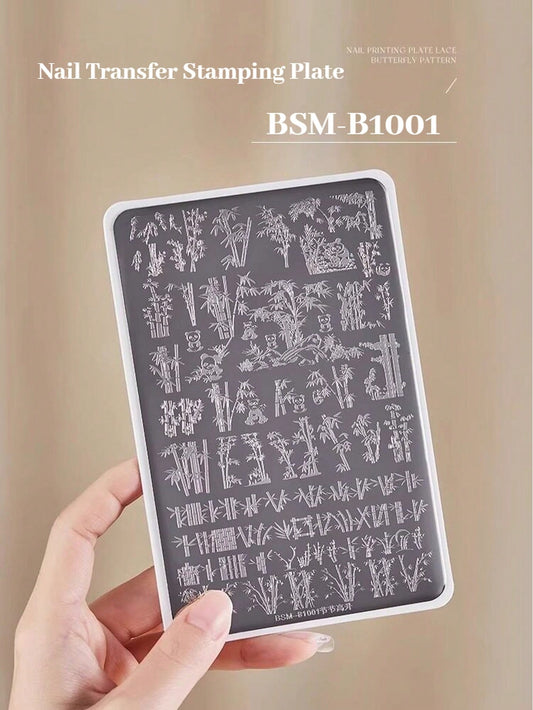 BAOSHIMAN Multifunctional Nail Art Stamping Template, Used For Nail Transfer Plate, Portable Nail Art Tool, Suitable For Home DIY Nail Artists