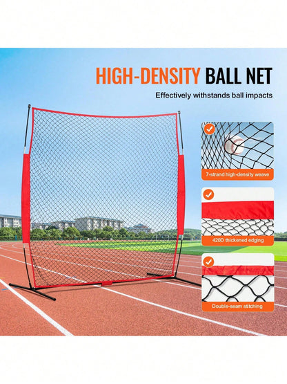 Barricade Backstop Net, 7x7 Ft Ball Sports Barrier Netting, Portable Practice Equipment With Carry Bag, Protection Screen For Baseball Softball Lacrosse Soccer Hockey Training, For Backyard