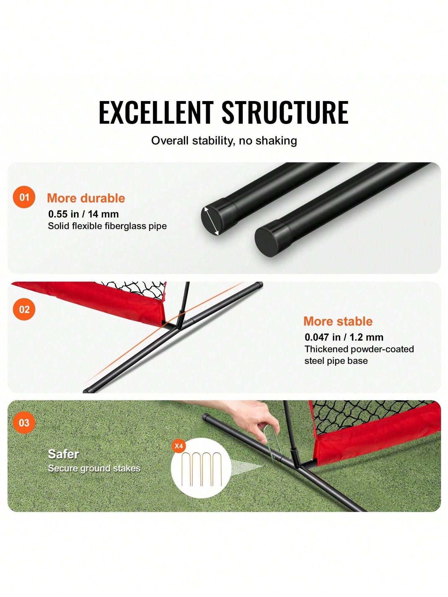 Barricade Backstop Net, 7x7 Ft Ball Sports Barrier Netting, Portable Practice Equipment With Carry Bag, Protection Screen For Baseball Softball Lacrosse Soccer Hockey Training, For Backyard
