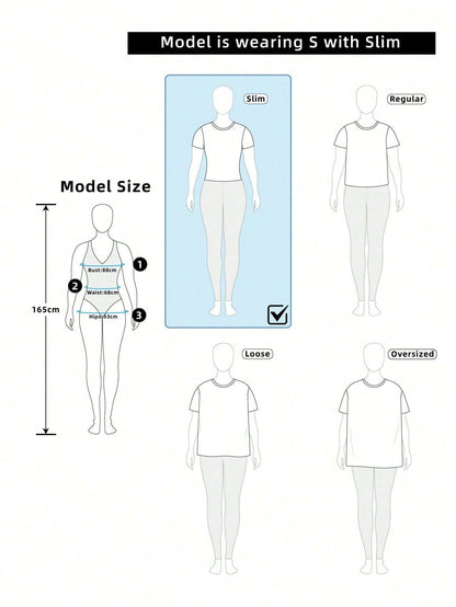 BASICS 4pcs/Set Women Casual Solid Color Knit Round Neck Short Sleeve Fitted Cropped T-Shirts Summer Tops