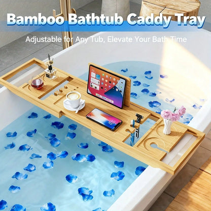 Bathtub Tray,Bath Tray For Tub,Bath Tub Tray Wood,Bath Caddy Tray For Bathtub,Bathtub Trays For Tub, As Gifts For Women Or House Warming Gifts New Home