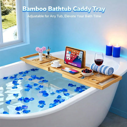 Bathtub Tray,Bath Tray For Tub,Bath Tub Tray Wood,Bath Caddy Tray For Bathtub,Bathtub Trays For Tub, As Gifts For Women Or House Warming Gifts New Home
