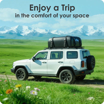 BATSUVCER Car Rooftop Cargo Carrier Bag 15 Cubic Feet, 100% Waterproof Heavy Duty Car Roof Bag For All Vehicle With/Without Racks- Anti-Slip Mat, 4 Door Hooks, Storage Bags, 4PCS 3.8CM Straps(Blue)
