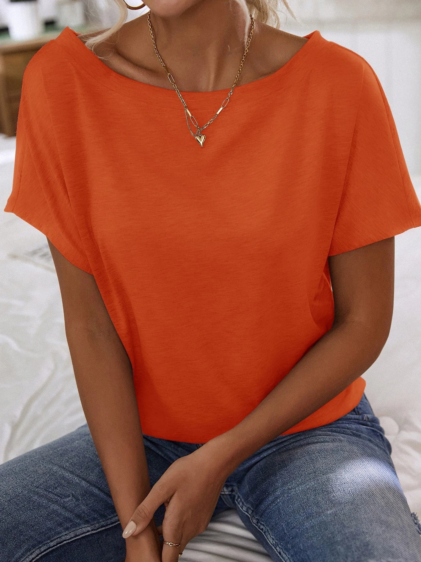 Batwing Sleeve Solid Tee