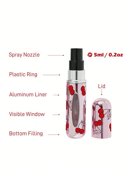 Betty Boop x 5 Ml/0.2 Oz Pink Refillable Perfume Atomizer Spray Bottle With Bottom Filling Self-Pump Type Reusable Fragrance Bottle, Mini Portable Cosmetic Bottle Liquid Filling Bottle,With A Vi