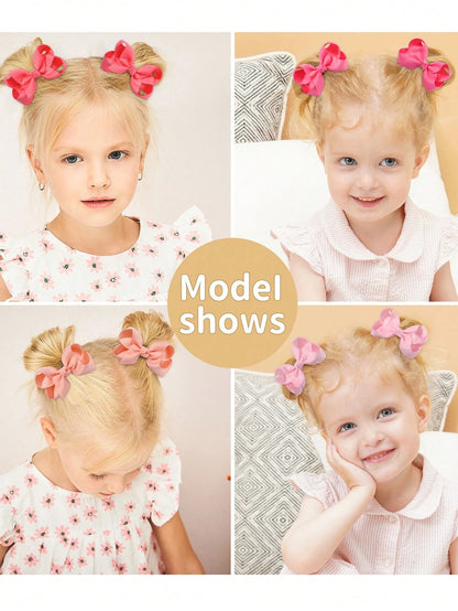 bilicaca 2/10/20/30/40/60pcs Random Color Cute Hair Clips, Satin Ribbon Bow Hair Clips, Hair Accessories Suitable For Girls, Toddlers, Children Daily Wear