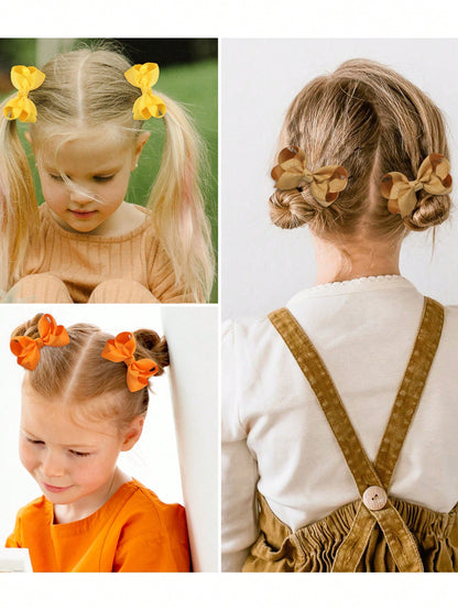 bilicaca 2/10/20/30/40/60pcs Random Color Cute Hair Clips, Satin Ribbon Bow Hair Clips, Hair Accessories Suitable For Girls, Toddlers, Children Daily Wear