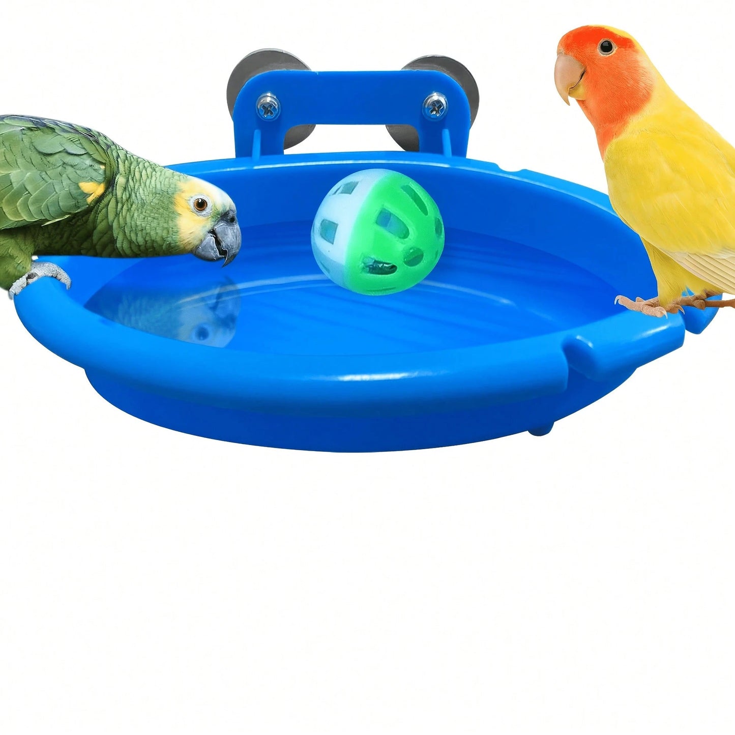 Bird Bath Cage With Randomly Colored Balls, Feeding Bowl, Bird Bath Basin, Basin, Hanging Bird Bath, Toy, Shower, Parrot, Cockatiel, Shower Box, Food Feeder, Tray, Bird Cage Accessories