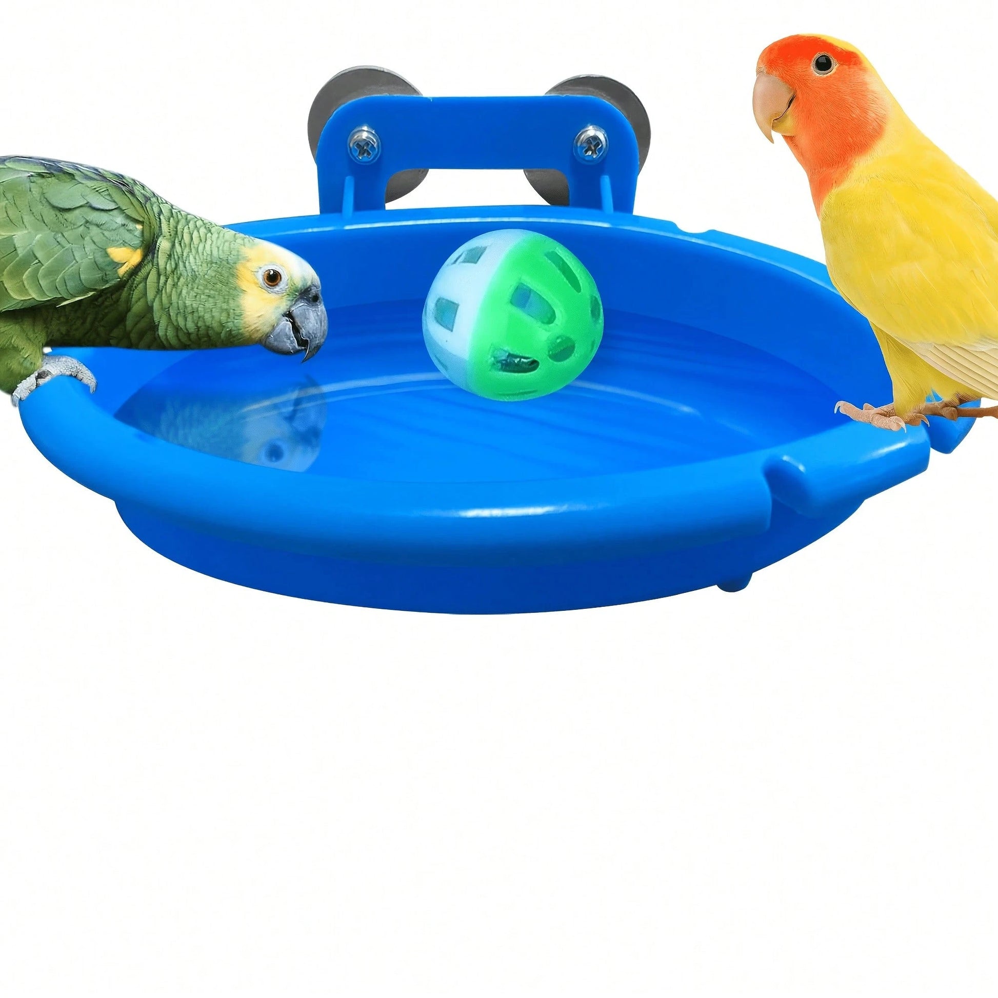 Bird Bath Cage With Randomly Colored Balls, Feeding Bowl, Bird Bath Basin, Basin, Hanging Bird Bath, Toy, Shower, Parrot, Cockatiel, Shower Box, Food Feeder, Tray, Bird Cage Accessories