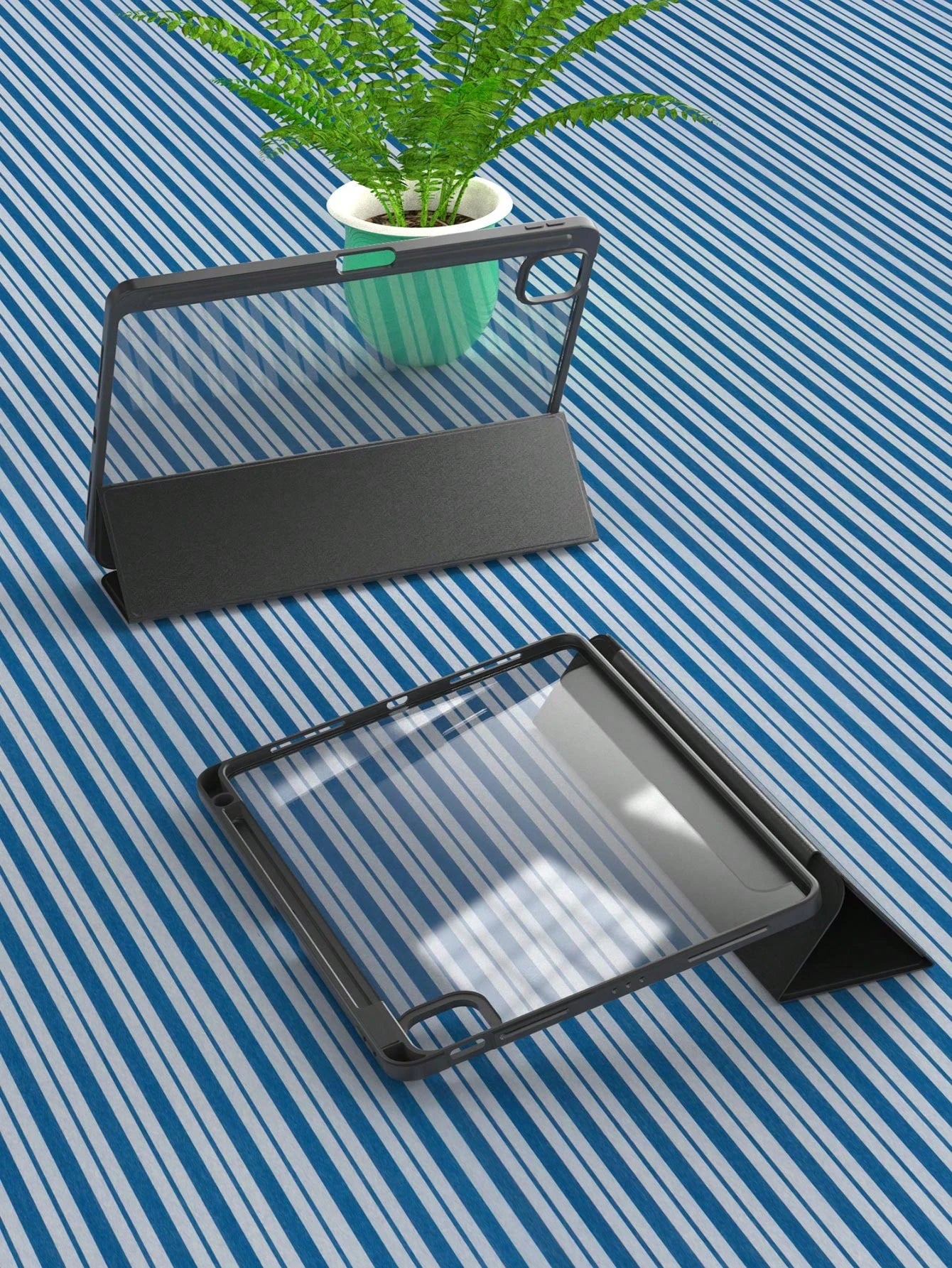 Black 3-Fold Silicone Folding Tablet Protective Case, Ultra-Thin Stand Shockproof Anti-Drop Pencil Holder, Compatible With IPad Mini 4/5/6 (9.7/10.2/10.5 Inch), Air 4/5/6 (10th Gen, 10.9 Inch), Pro 11