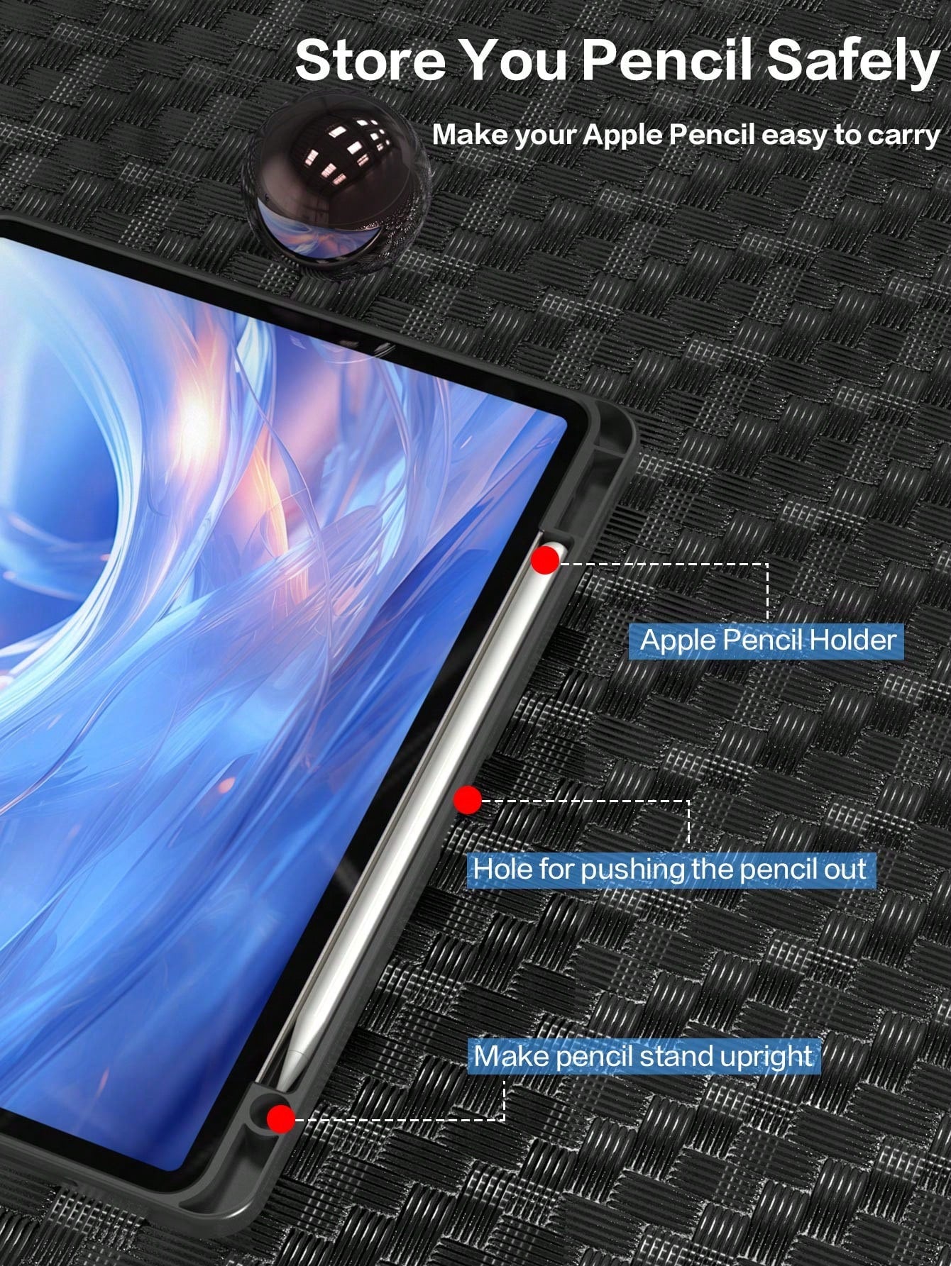 Black 3-Fold Silicone Folding Tablet Protective Case, Ultra-Thin Stand Shockproof Anti-Drop Pencil Holder, Compatible With IPad Mini 4/5/6 (9.7/10.2/10.5 Inch), Air 4/5/6 (10th Gen, 10.9 Inch), Pro 11