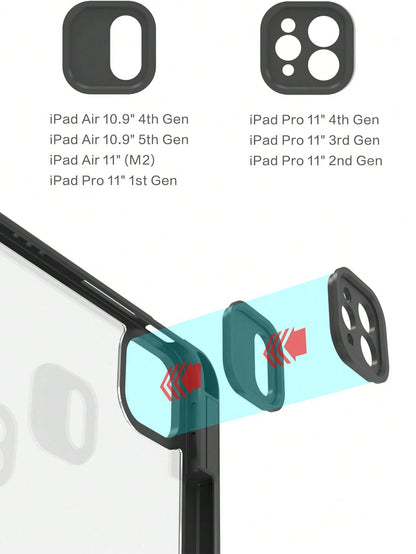 Black 3-Fold Silicone Folding Tablet Protective Case, Ultra-Thin Stand Shockproof Anti-Drop Pencil Holder, Compatible With IPad Mini 4/5/6 (9.7/10.2/10.5 Inch), Air 4/5/6 (10th Gen, 10.9 Inch), Pro 11