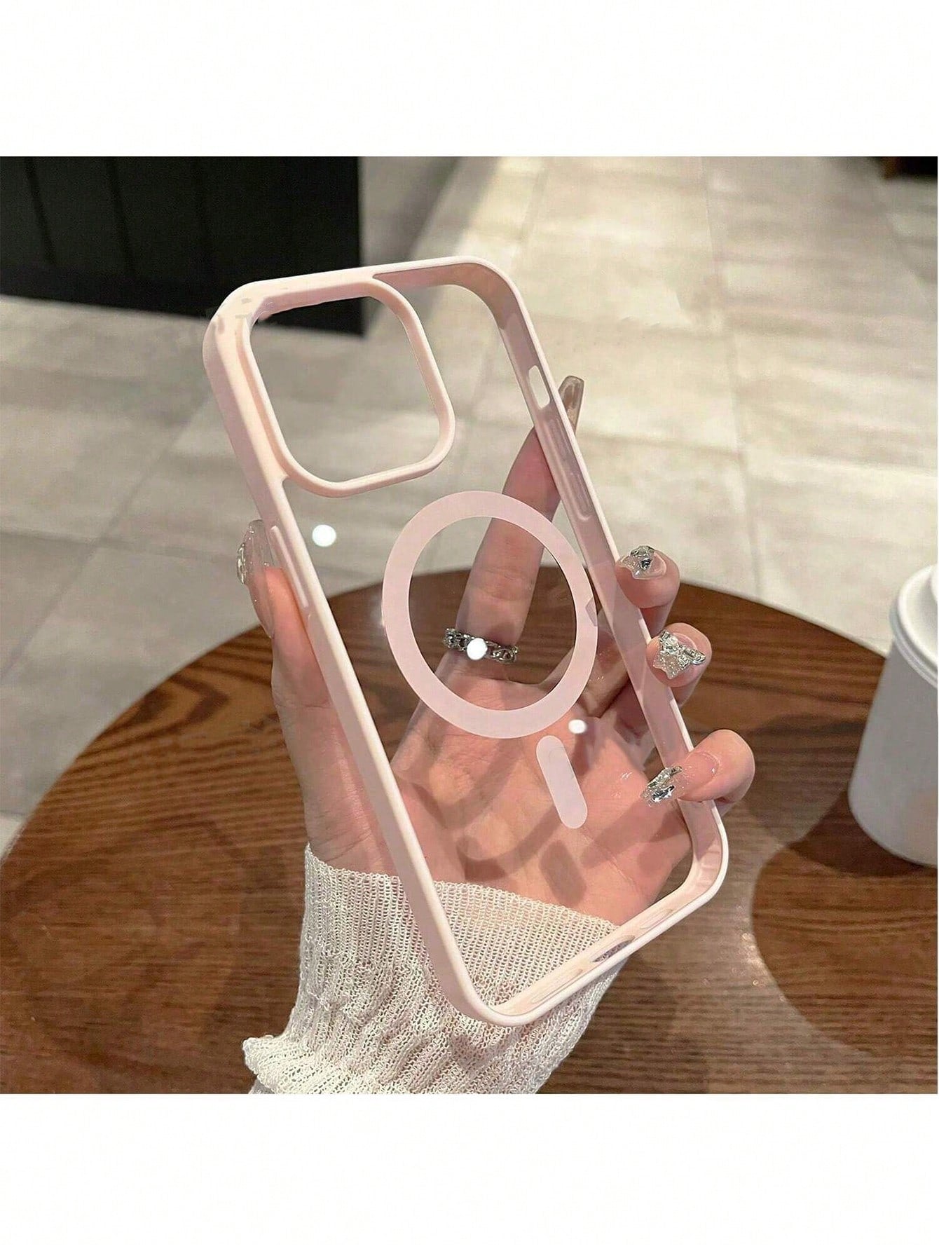 Black Magnetic Basic Phone Case Transparent Magnetic Phone Case, Compatible With 16/15/14/13/12/11 Pro/Plus/Max/Mini/7/8/SE/16e/7P/X/XR/XsMax, Shock-Proof Protective Cover, Also Fits S25 Ultra/S24 Ult