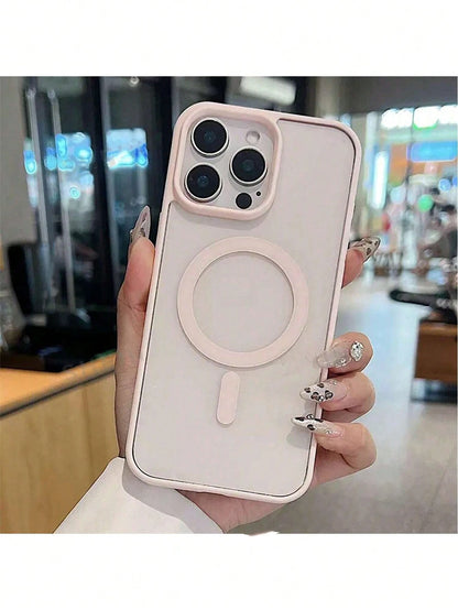 Black Magnetic Basic Phone Case Transparent Magnetic Phone Case, Compatible With 16/15/14/13/12/11 Pro/Plus/Max/Mini/7/8/SE/16e/7P/X/XR/XsMax, Shock-Proof Protective Cover, Also Fits S25 Ultra/S24 Ult