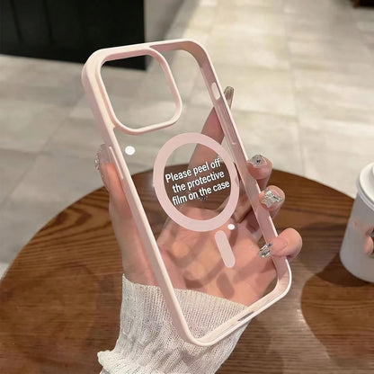 Black Magnetic Basic Phone Case Transparent Magnetic Phone Case, Compatible With 16/15/14/13/12/11 Pro/Plus/Max/Mini/7/8/SE/16e/7P/X/XR/XsMax, Shock-Proof Protective Cover, Also Fits S25 Ultra/S24 Ult