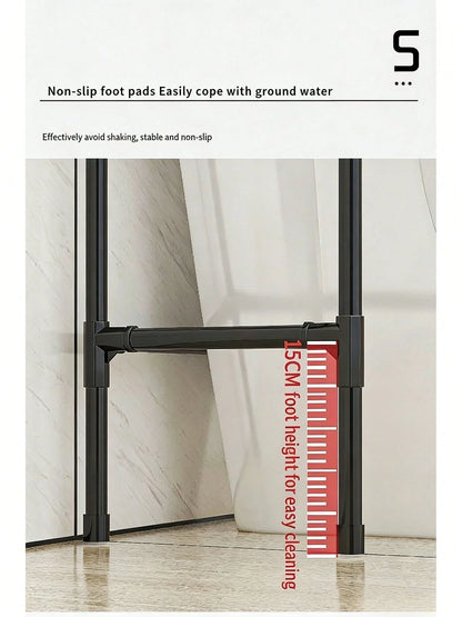 Black Storage Cabinet Above The Toilet
