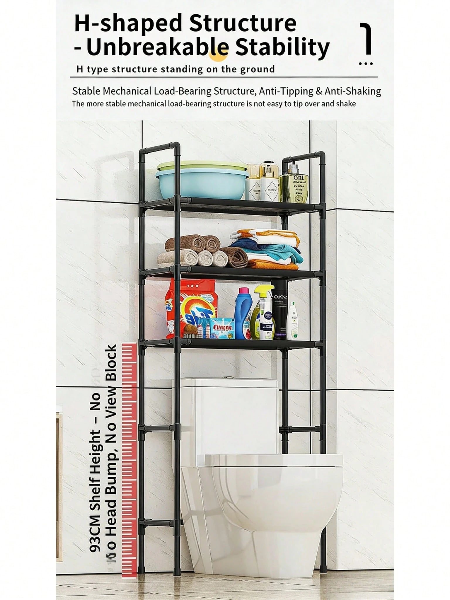 Black Storage Cabinet Above The Toilet