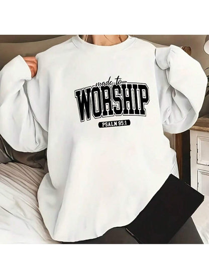 Black Vinyl Ironing Transfer Decal For DIY T-Shirts And Sweatshirts- "Born For Worship- Psalm 95:1" Women's Lettered Heat Transfer Decal