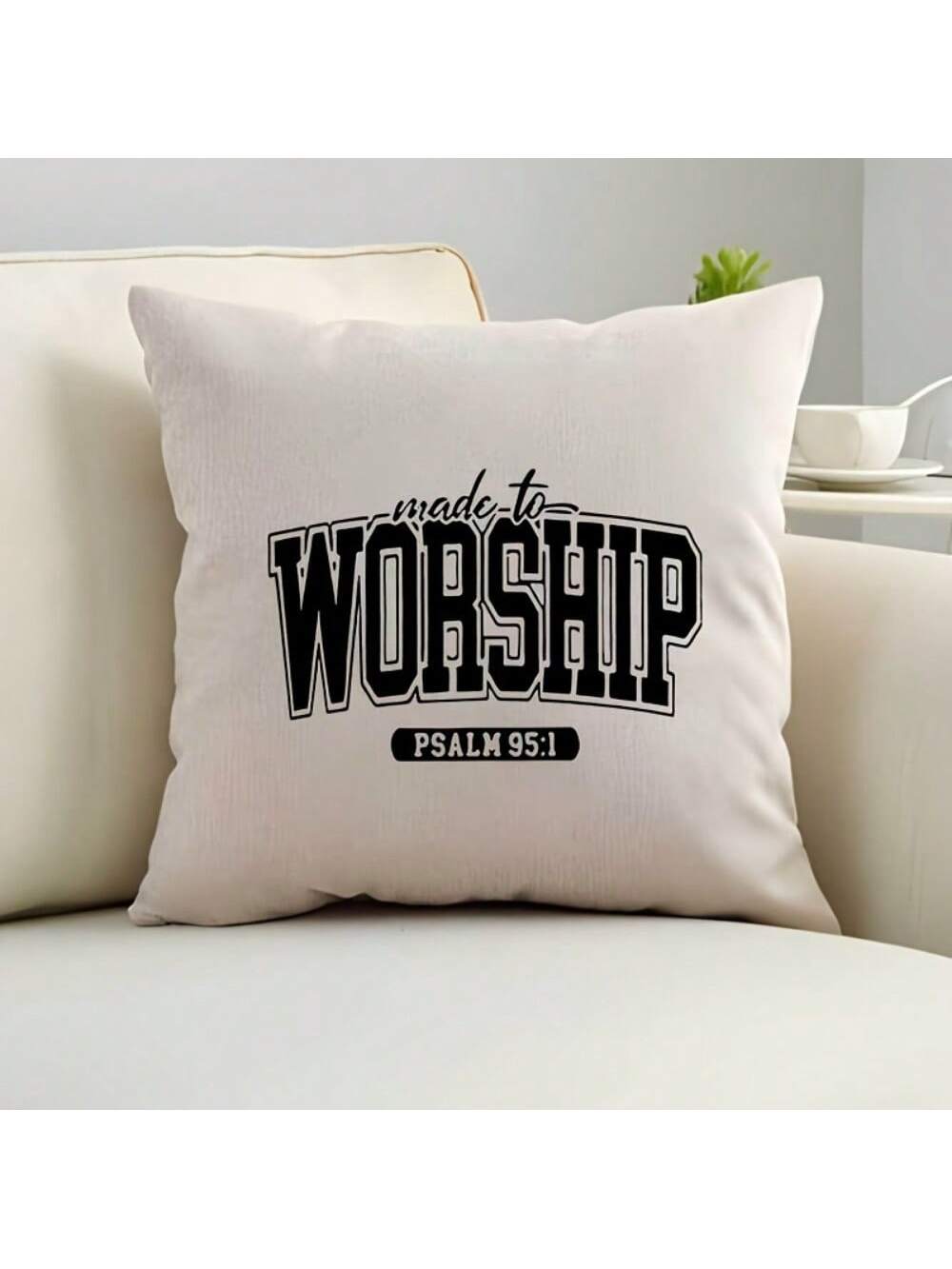 Black Vinyl Ironing Transfer Decal For DIY T-Shirts And Sweatshirts- "Born For Worship- Psalm 95:1" Women's Lettered Heat Transfer Decal