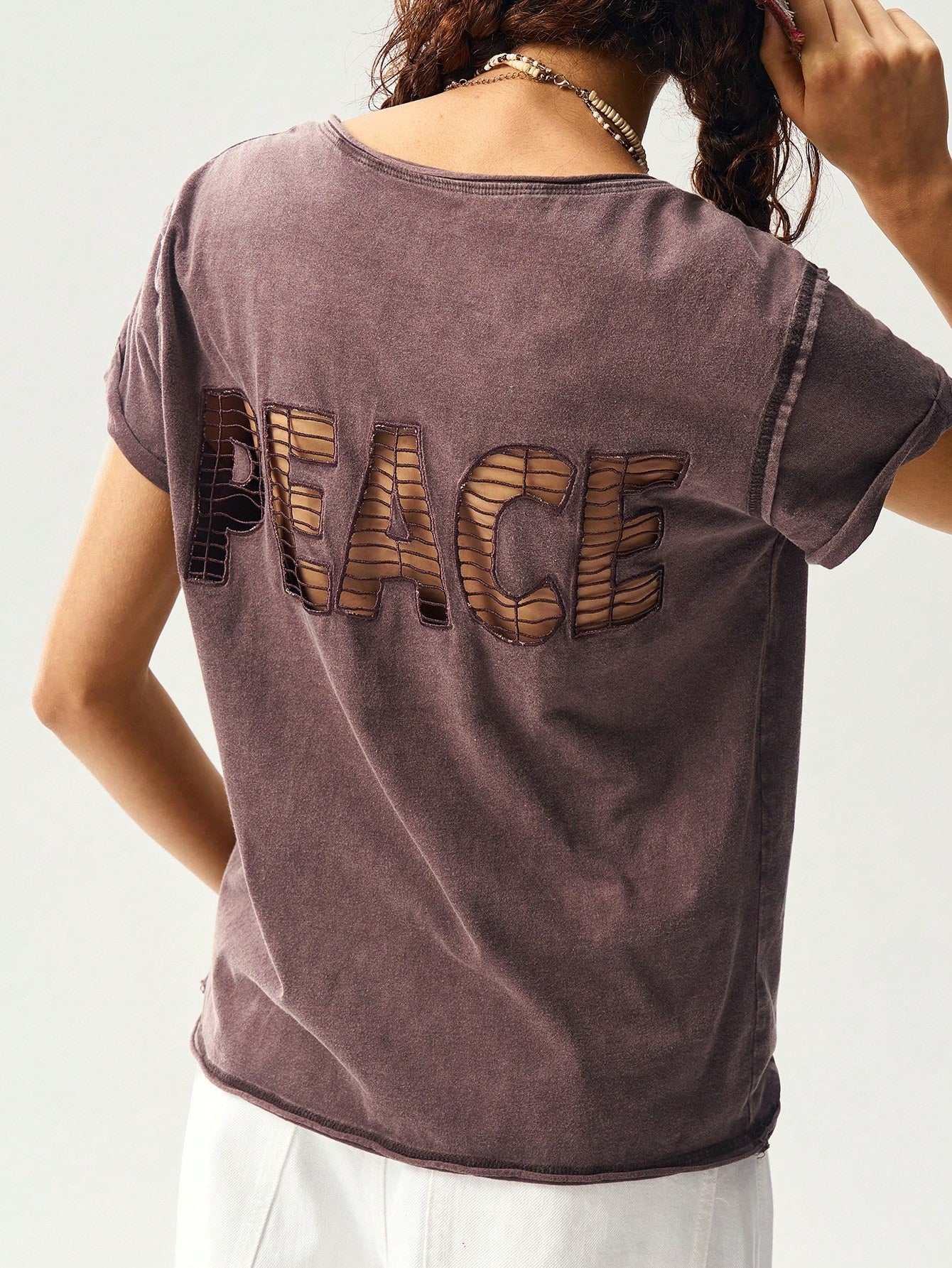 Bohemela Solid Color Knitted Women Round Neck Short Sleeve T-Shirt