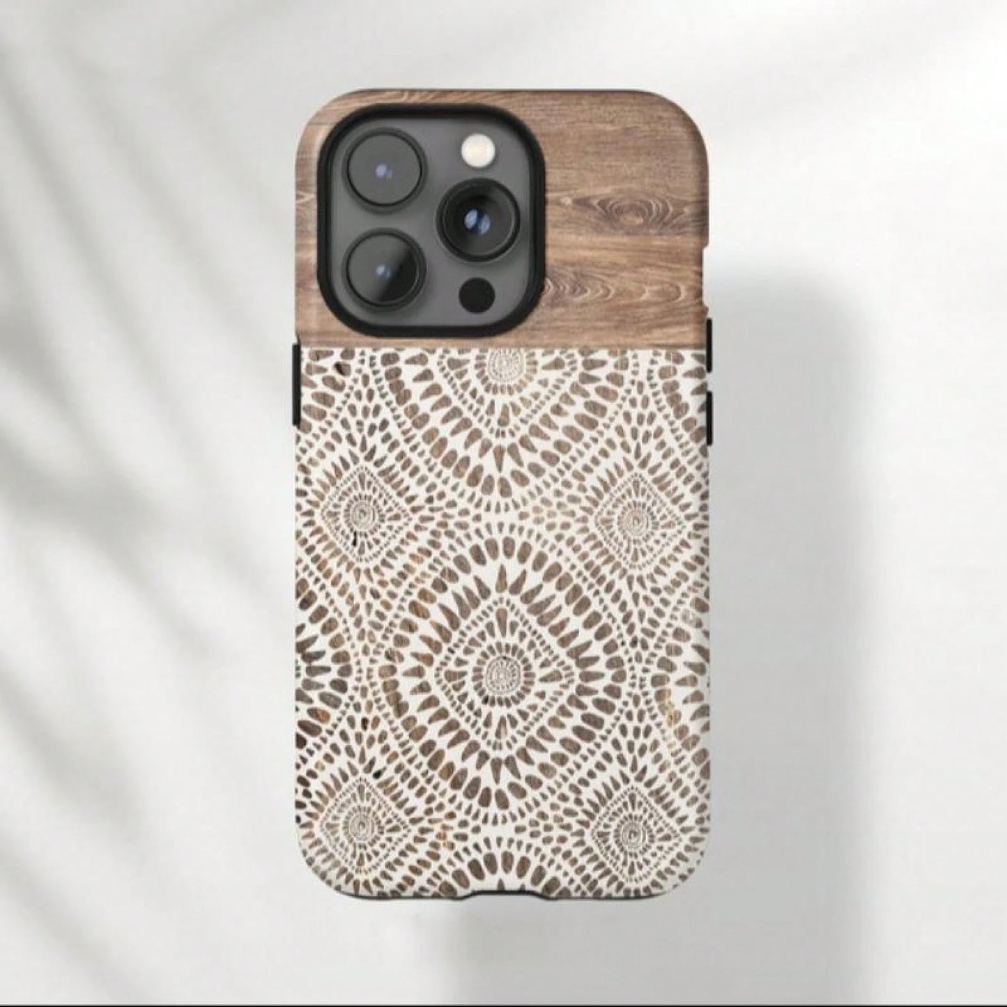 Boho Style Lace Pattern Phone Case, Fashionable Phone Protector Cover, Phone Accessories Compatible With IPhone 11 12 13 14 15 Pro Max, Casing