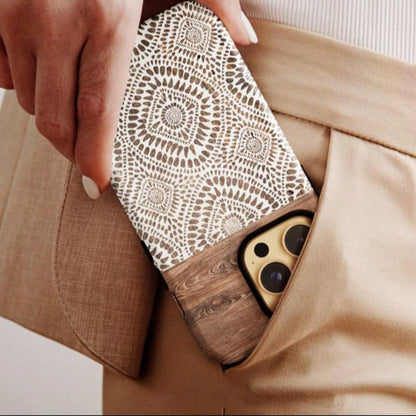 Boho Style Lace Pattern Phone Case, Fashionable Phone Protector Cover, Phone Accessories Compatible With IPhone 11 12 13 14 15 Pro Max, Casing