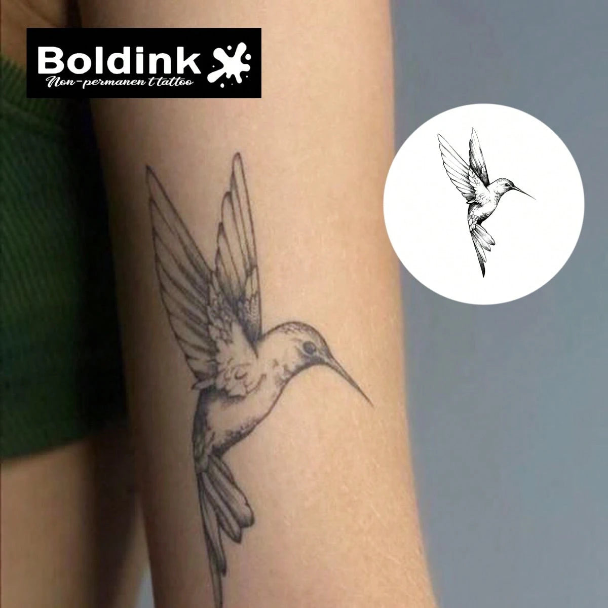 Boldink Non-Permanent Tattoo Technology, Animal & Bird Tattoo Designs, Simple Yet Elegant, Natural Matte Finish, Waterproof Temporary Tattoo, Lasts 1-2 Weeks, Easy Application, Looks Great, Temporary
