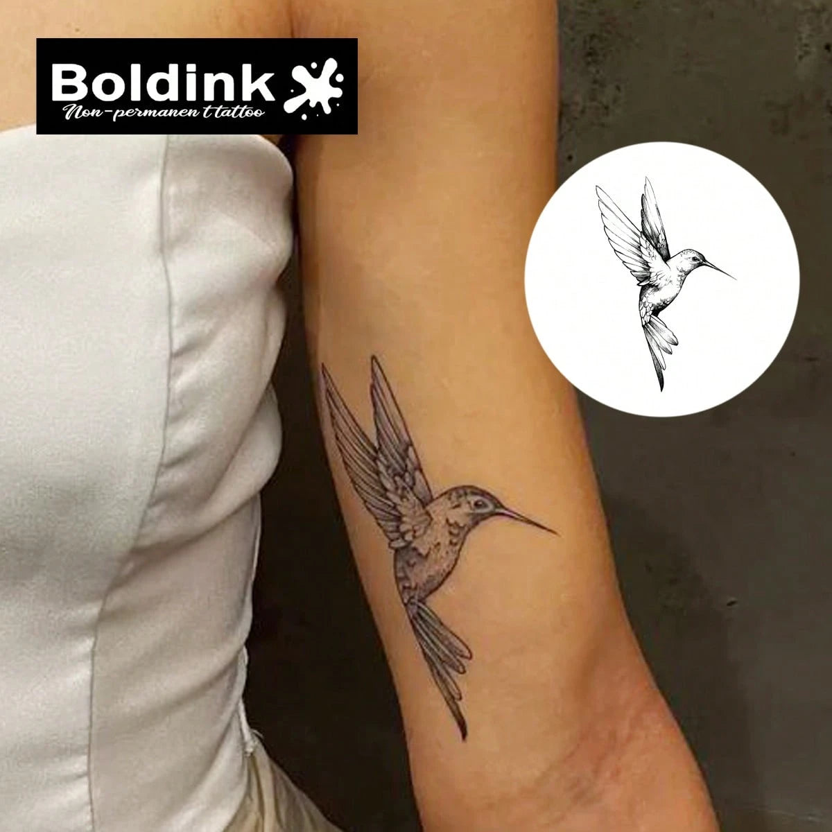Boldink Non-Permanent Tattoo Technology, Animal & Bird Tattoo Designs, Simple Yet Elegant, Natural Matte Finish, Waterproof Temporary Tattoo, Lasts 1-2 Weeks, Easy Application, Looks Great, Temporary