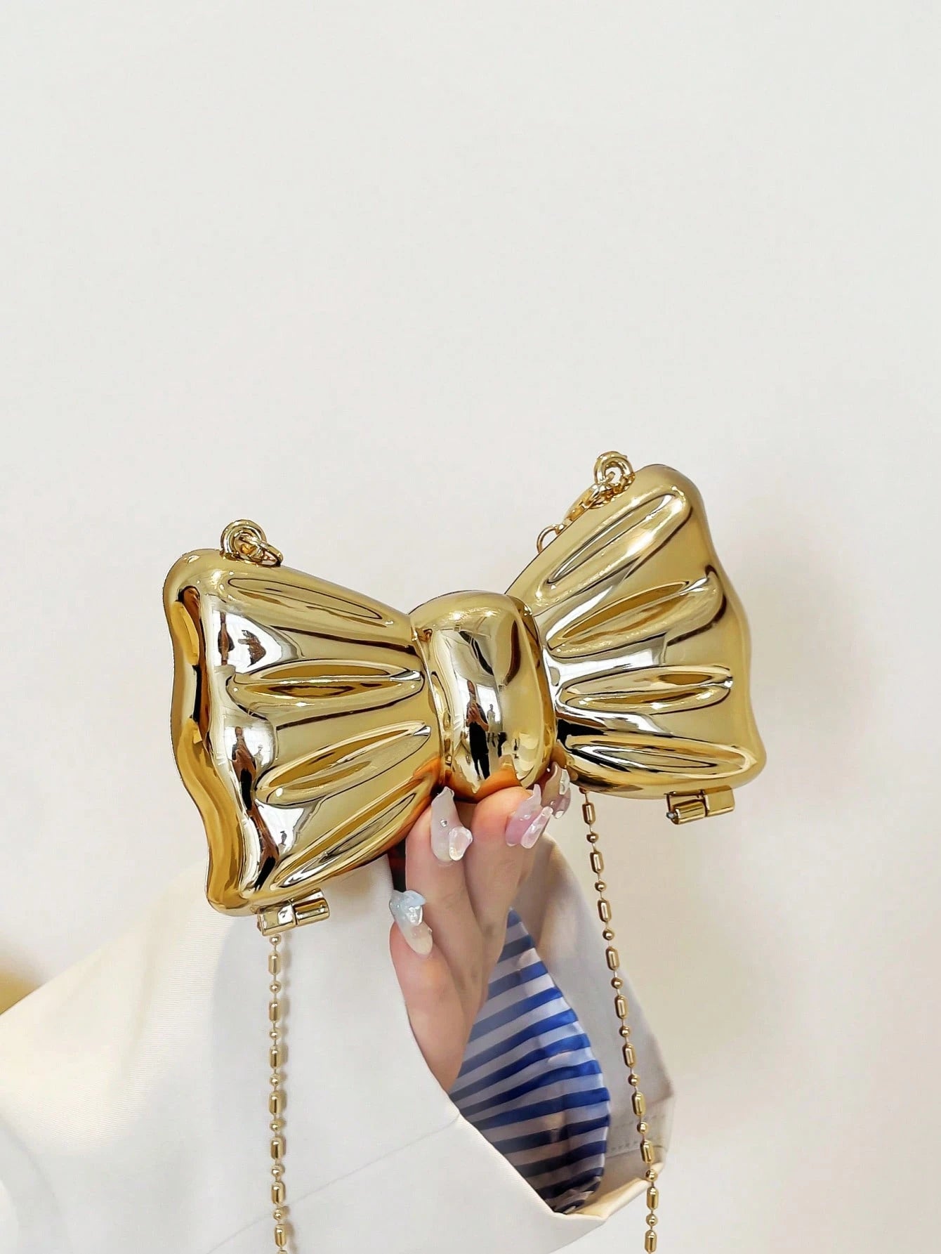 Bow Shaped Mini Party Bag, Women's Fashionable Chain Crossbody Bag, Suitable For Party And Date Wear, Coin Purse, Wedding, Party Bags, Graduation