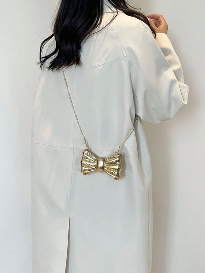 Bow Shaped Mini Party Bag, Women's Fashionable Chain Crossbody Bag, Suitable For Party And Date Wear, Coin Purse, Wedding, Party Bags, Graduation
