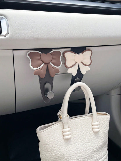 Bowknot Car Hanger, Creative Car Accessory Hanging Hook, Multi-Function Storage Hanger, Fits Glove Box Compartment