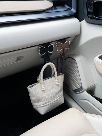 Bowknot Car Hanger, Creative Car Accessory Hanging Hook, Multi-Function Storage Hanger, Fits Glove Box Compartment