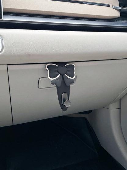 Bowknot Car Hanger, Creative Car Accessory Hanging Hook, Multi-Function Storage Hanger, Fits Glove Box Compartment