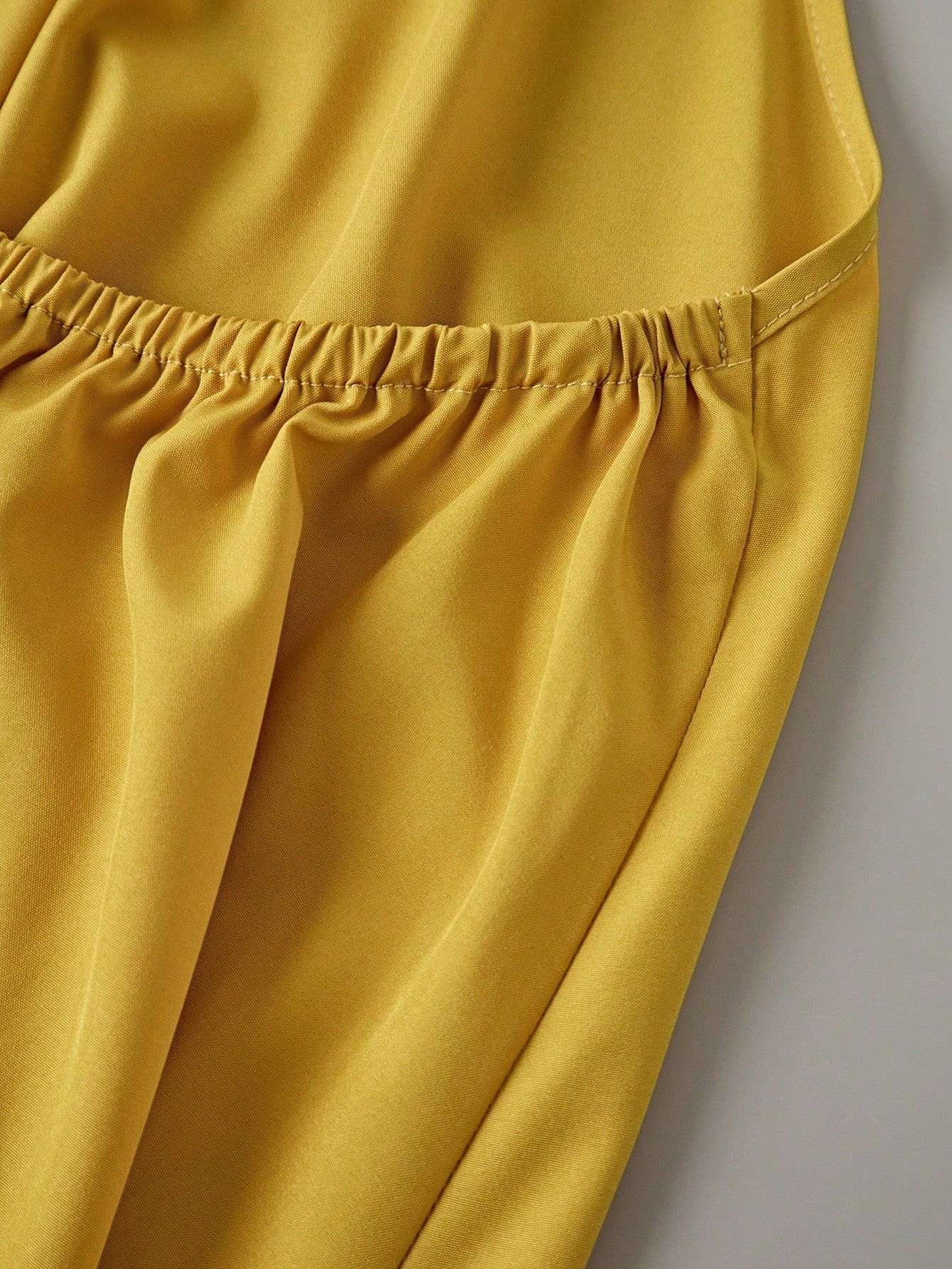 Breezaya Women's Solid Color Loose Halter Midi Casual Yellow Dress For Vacation