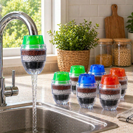 BueDeHai 6PCS Universal Faucet Water Filter Cartridges Kitchen Tap Purifier Replacement Easy Installation Long Lasting Filtration For Home Office Restaurant Use