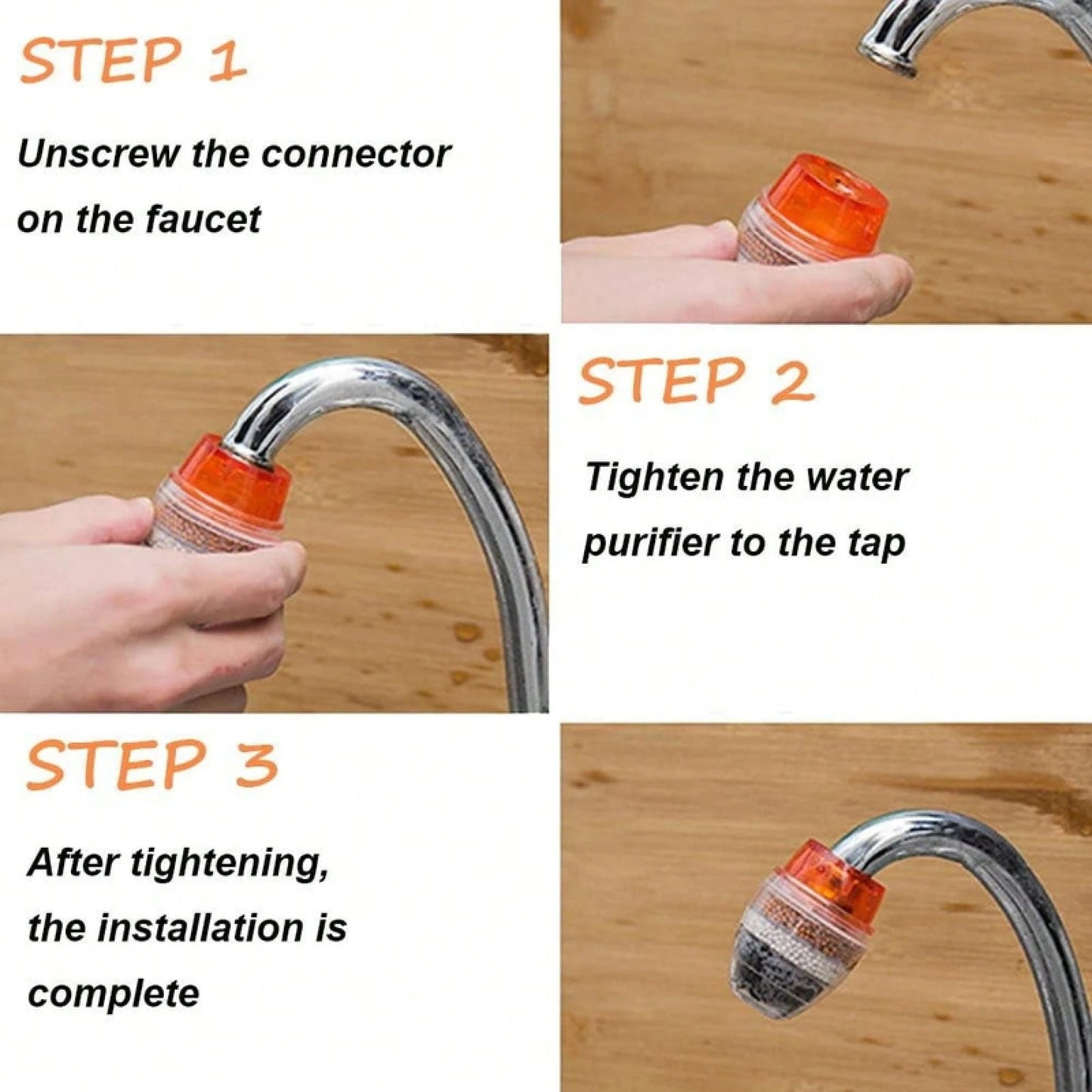 BueDeHai 6PCS Universal Faucet Water Filter Cartridges Kitchen Tap Purifier Replacement Easy Installation Long Lasting Filtration For Home Office Restaurant Use