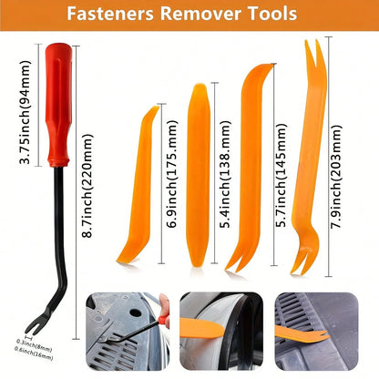 Bumper Clips Car Clips Plastic Rivets And 5 Fastener Removers Fasteners Push Retainer Kit Auto Push Pin Rivets Set